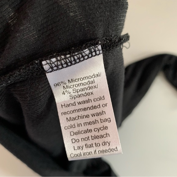 ATM Large Black Mirco Modal Ballet Neck Rib 3/4 Sleeve Tee - Picture 6 of 7